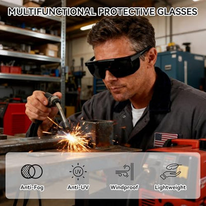 Safety Goggles Protective Eyewear Goggles, Anti Droplet Debris Googles for Work Lab - color: Black Lens