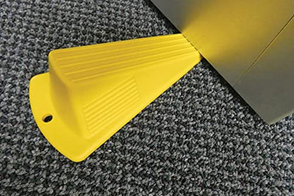 Shepherd Jumbo Rubber Door Wedge Stopper 3.5", Heavy Duty Non-Slip Door Stop for Home, Office & Industrial Use, Yellow - color: Yellow