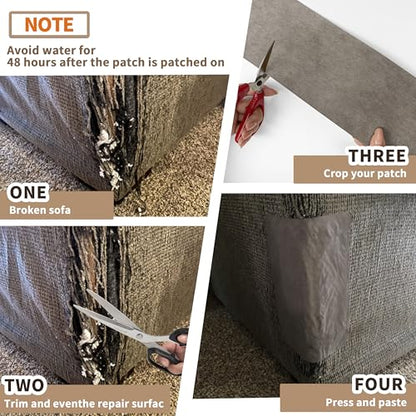 Azobur Sofa Fabric Repair Patch, Oversized Microfiber Patch，Self Adhesive Fabric Sofa Patch Repair Fabric,Super Cost-Effective Combination (Gray) - color: Gray, size: 9.5" x 40"-1 PCS