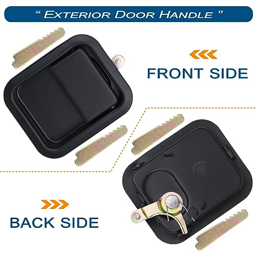 APPERFiT Exterior Door Handles w/Keepers Compatible with Jeep Wrangler YJ TJ 1991-2006 with Full Doors Replaces 55176382AE 55176383AE 79398 79399 - style: Exterior Door Handles