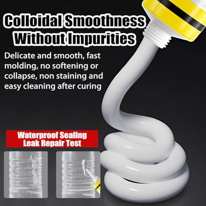 XIRUJNFD 15.9 Oz Multifunctional Waterproof White Caulk with Scraper, Plastic Steel Repair Adhesive for Kitchen Bathroom, Stronger Adhesion Sealant for Window Toilet Sink, Quick-Drying (3 Sets) - color: 3 Sets
