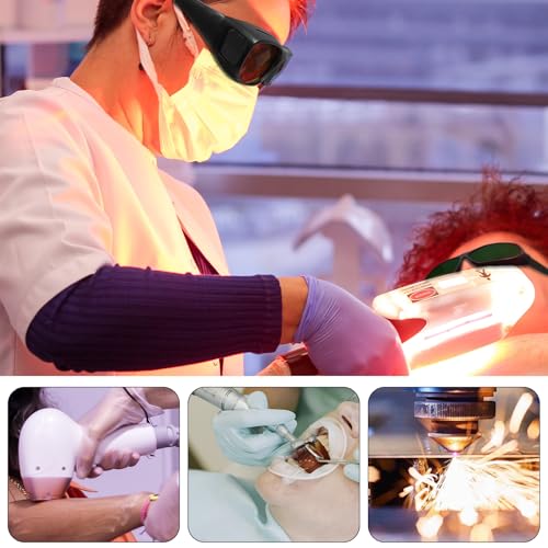 Wrap-Around Laser Safety Glasses 200nm-2000nm Protective Goggles For Tattooing And Laser - color: Green