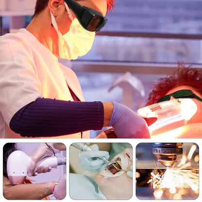 Wrap-Around Laser Safety Glasses 200nm-2000nm Protective Goggles For Tattooing And Laser - color: Green