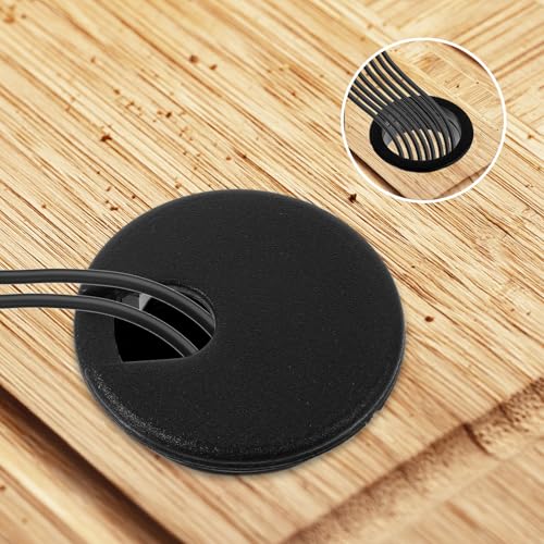 4 Pcs Flexible Desk Grommet 1-1/2 Inch Cable Grommet Cable Hole Cover Hole Covers for Cords Grommets for Desk Holes Drywall Holes Cover for Desktop Wiring Management Protection