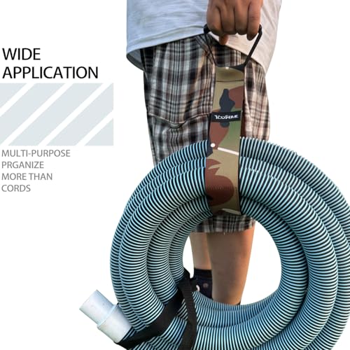2 PCS Camouflage Heavy Duty Carrying Strap Extension Cord Organizer & Hose Storage Straps–28" Nylon-Like PP, Adjustable Hook and Loop Wrap It Storage Straps Velcro for Garage Tools, Garden Hose