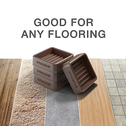 Furniture Cups X-PROTECTOR – 1.7" Caster Cups 4 PCS – Lined Furniture Coasters – Ideal Bed Stoppers – Non Skid Furniture Pads with a Perfect Design – Rubber Furniture Pads - Protect Any Flooring! - size: 4 PCS, 1.7" x 1.7"