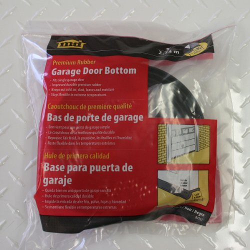 M-D Building Products 03723 9 ft. Black Rubber Garage Door Bottom Seal (Pack of 6) - size: 9 Ft. (Pack of 6)