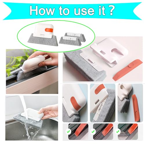 13pcs Window Groove Cleaning Brush Kit, Magic Window Track Cleaner, Crevice Cleaner Brush, Sliding Door Track Cleaner, Gap Cleaning Brush for Sill, Tile Lines, Sliding Door, Keyboard. Small Brush Set.