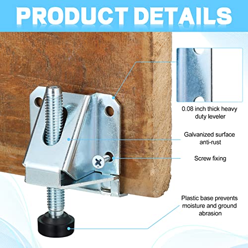 Kenning 24 Pack Heavy Duty Leveling Feet Workbench Leveling Legs Furniture Levelers Leg with Screws, Lock Wrench, 2.3 inch Adjustable Height, Leveler for Workbench, Furniture, Table, Cabinets(Silver) - color: Silver
