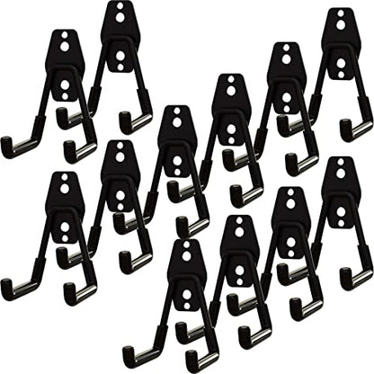 Garage Hooks Heavy Duty, 12 Pack Black Metal U Square Organizing Hooks for Hanging Heavy Duty, Bike Ladder Hangers, Iron Rust-Proof Screw-in Utility System Tool Organizer Wall Storage - style: 12 Pack U Hook
