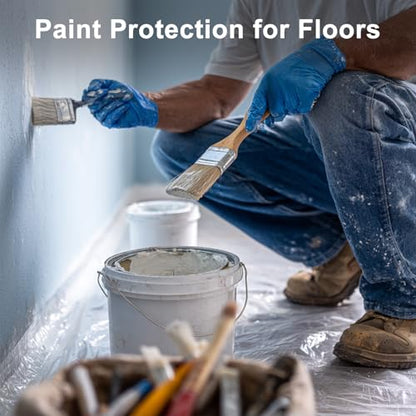 6pcs 9x12ft Painter Plastic Drop Cloths Sheet,Waterproof Anti-dust Cover, Disposable Tarp for Painting for Couch/Furniture Cover - size: 6pack