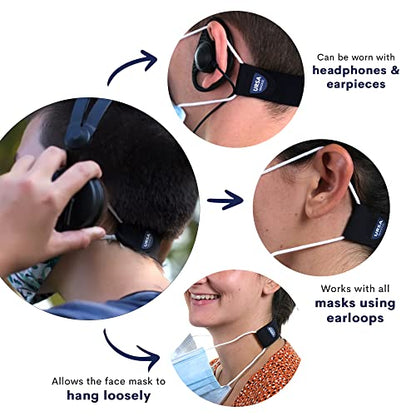 URSA Maskie Face Mask Holder | Ultra-Light & Breathable Ear Saver | Adjustable Hook Tape Gripper | Comfortable Reusable Strap Extender | Protects Ears from Strain | Multiple Ways to Wear - 2.9 g