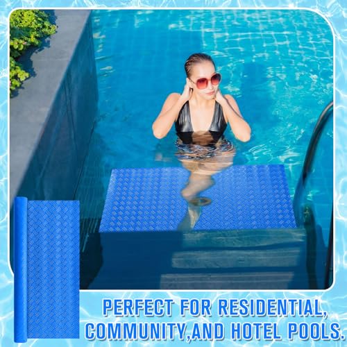 Breling 24" x 36" Swimming Pool Ladder Mat, Protective Pool Ladder Pad Step Mat with Non Slip Texture for Above Ground Swimming Steps Liners and Stairs(Striped) - size: 24" X 36", style: Striped