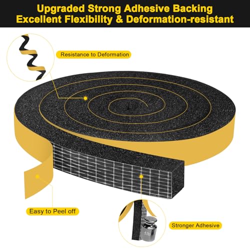Air Conditioner Window Seal 1 Inch X 1 Inch, Open Cell Thick AC Weather Stripping High Resilience Foam Sealing Tape Adhesive AC Window Seal Kit (Total 13Ft) - size: AC-1 in x 1 in x 13Ft