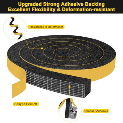 Air Conditioner Window Seal 1 Inch X 1 Inch, Open Cell Thick AC Weather Stripping High Resilience Foam Sealing Tape Adhesive AC Window Seal Kit (Total 13Ft) - size: AC-1 in x 1 in x 13Ft