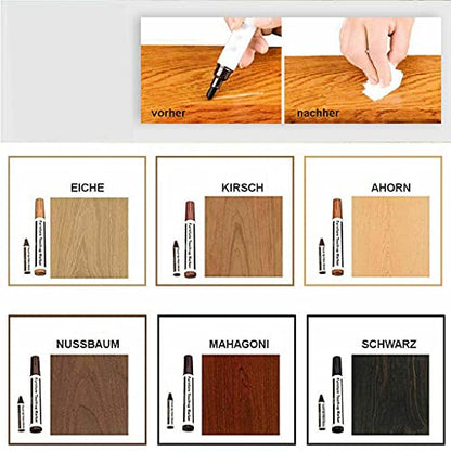 Sierra Furniture Repair Markers- Restores Color to Any Wooden Surfaces Maple Oak Cherry Walnut Mahogany and Black Set of 6