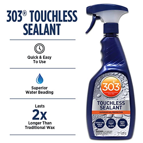 303 Products Touchless Sealant - SiO2 Water Activated Paint & Glass Protection - Spray On, Rinse Off - Lasts 2X Longer Than W- Deep, Wet Shine, 32 fl. oz. (30394CSR) - size: 32 Fl Oz (Pack of 1)