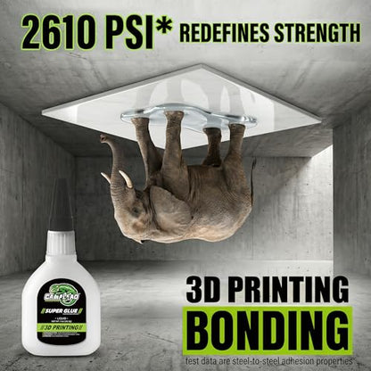 3D Printing Super CA Glue 1oz +1g Kit, Quick-Fix Clear Glue for PLA ABS PETG TPU, High Strength Instant Cyanoacrylate Adhesive for DIY Craft, Hobby Model, Vertical Surfaces - size: 1 Oz., style: 3D Printing Glue