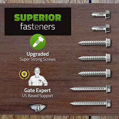 9' Telescopic Gate Brace - Wood Privacy Fence Anti Sag Gate Kit - Gate Hardware Kit for Outdoor Wooden Fence Gates, 1 PATENTED USA made brace (9' Telescopic (64" - 108"), Black) - size: 9' Telescopic (64" - 108")
