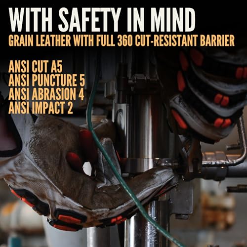 Cestus 3219, Goatskin Leather Impact Gloves, ANSI Cut A5 (1,3,6,12,60 Pairs) - size: Medium, style: 3 Pairs