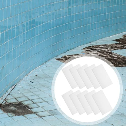 10 Pcs Bathtub Hole Patch Siding Wall Repair Kit Waterproof Patch Holes Blemishes Tools Self Adhesive White Tape for Cracked Pool Liner Roof Skylight and Vinyl Skirting(White) - color: White