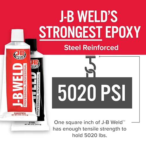 J-B Weld 8281 Professional Size Steel Reinforced Epoxy - Hardener and Steel Pack - 10 oz