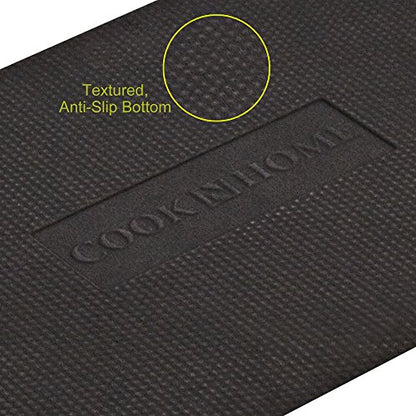 Cook N Home Anti Fatigue Floor Mat - 3/4 Inch Thick Perfect Kitchen Mats for Floor, Standing Desk Mat - Comfort at Home, Office, Garage -Durable - Stain Resistant - Non-Slip Bottom (39 x 20", Black) - style: Faux Leather Black