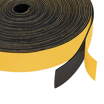 Yotache Neoprene Rubber Foam Tape 1 Inch Wide x 1/16 Inch Thick (New Adhesive Craft), High Density Close Cell Foam Strips Gasket for Door Insulation, 33 Ft Length - size: 1"x1/16"x33 FT