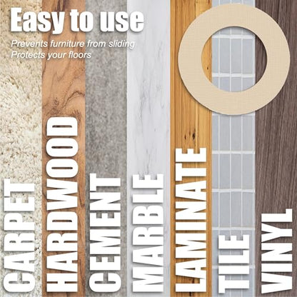 Non Skid Rubber Furniture Pads for Recliners,Furniture Grippers, Gripper Pads,Anti Slide Furniture Pads Hardwood Floor Protector,Fits Recliners,Swivel Chairs,Brown Solid Pad (25.2’’ Outside Diameter) - size: R-Camel-xs-25.2"