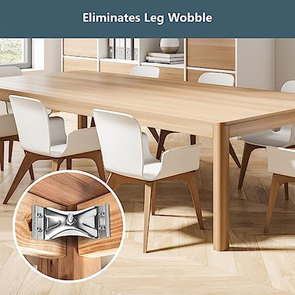 POWERTEC Kerf Mount Corner Bracket 4PK w/Mounting Hardware, Corner Braces for Coffee Table/Desk Legs/Dining Table/Bench Legs (71427) - size: 2" x 4-1/2", style: Kerf Corner Brackets Combo, 4PK