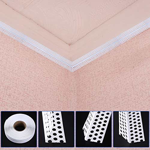 Kingdder Drywall Joint Tape 2" x 132' PVC Multipurpose Self Adhesive Joint Tape Drywall Corner Line Wall Crack Self Adhesive and Patch for Inside and Outside Corner Bead, Ceiling Wall Crack Filling
