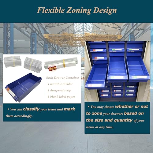 Parts Cabinet Screw Hardware Spare Parts Storage Organizer with 30 Large Drawers 11.4*5.7*2.8 inch for Bolts Nuts Legos Beads Metals Documents Garages Factories Offices with Lockable Door