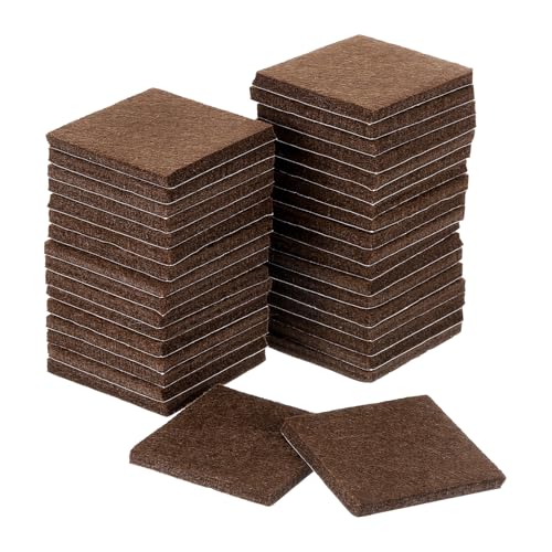 uxcell Furniture Pads, 36Pcs 2" - Square Self Adhesive Felt Furniture Pads, Floor Protectors for Furniture Feet Chairs Legs Hardwood Floors (Brown) - color: Brown, size: 2"