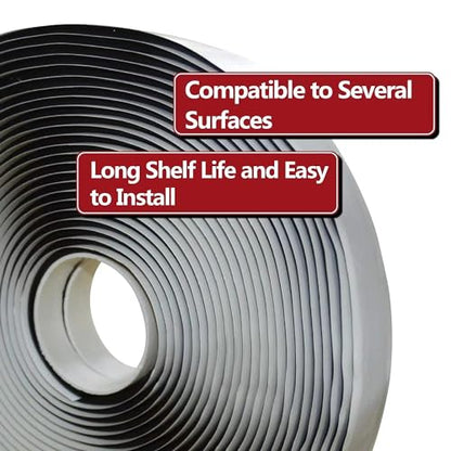 LLPT Butyl Tape Black 3/4 Inch x 33Ft 2 Pack Tight Seal for Leak Proof EPDM RV Repair Window Glass Boat Sealing Roof Pipe Patching(BST342) - size: 3/4" Black