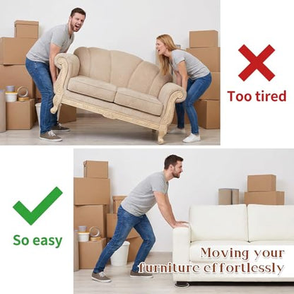 12 Pcs Furniture Sliders, Round Sliders for Furniture on Carpet, 2 Inch PE Floor Protectors for Sofa, Table & Chair Moving, Beige