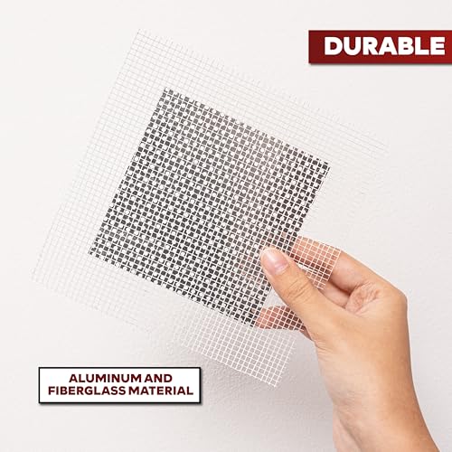 XFasten Drywall Repair Kit 12-Pack 4/6/8 Inch Aluminum Dry Wall Repair Patch Kit, Wall Patch Kit for Holes Drywall, Sheetrock Repair Kit, Ceiling Mesh Self-Adhesive Drywall Hole Repair Kit