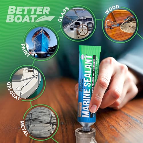 Marine Sealant and Adhesive, Waterproof Marine Grade Caulk, High-Temperature Water Sealant for Boat, Auto, and RV, Silicone-Free, Grey, 1 Tube, 3 Oz - color: Gray, size: 3 oz