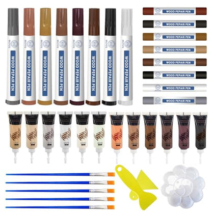 Multi-Color Wood Filler Kit | Professional Repair for Furniture & Flooring | Non-Toxic Fast-Drying Putty (Tools Included)