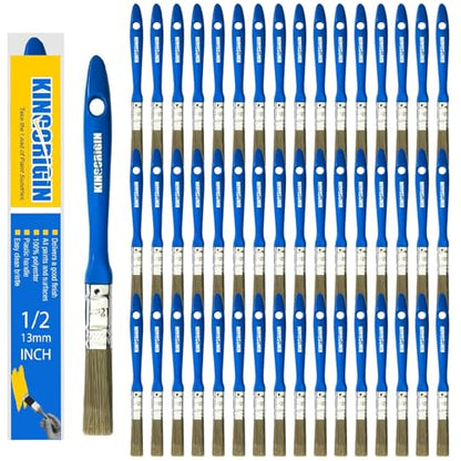 King Origin Small Paint Brush Set, 50 Pcs, 1/2 Inch (13 mm) Mini Paint Brushes for Detailed Painting, Touch-Ups, Crafts, Furniture, DIY Painting - color: 50 Pack, 1/2 Inch