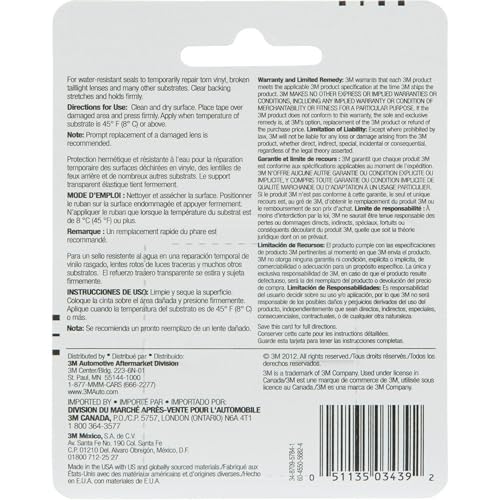 3M Clear Repair Tape, 03439, 1-1/2 in x 115 in - size: 1.5 in x 115 in, style: Clear