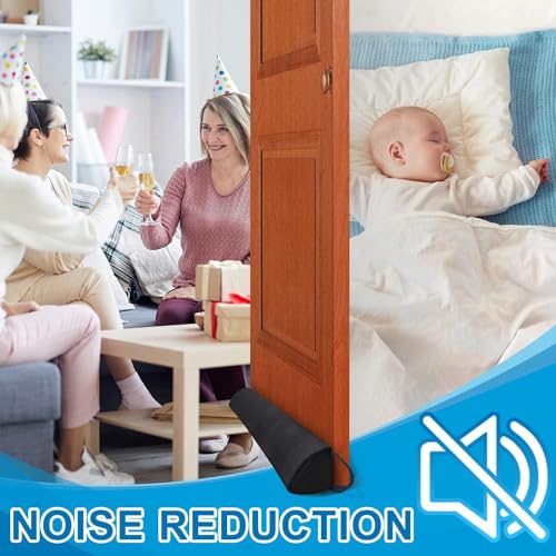 HomeProtect Under Door Draft Stopper 30 Inch Triangle Door Weather Stripping Reduce Wind/Breeze Noise Light Blocker Door Sweeps, Improved Triangle Design More Fits 0 to 3" Door Gaps Black - size: 30"
