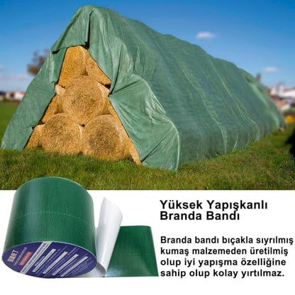 High Adhesive Tarpaulin Repair Tape, Tear Resistance Tent Tarp Repair Patch, Waterproof Heavy Duty Canvas Tarp Repair Tape for Car Boat Truck Roof Camping Woodpile，3.15IN*16.4FT，Green - color: Green