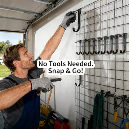6-Pack Heavy-Duty Bike Hooks for Garage, Ceiling & Wall Storage, Holds up to 50 lbs, Black