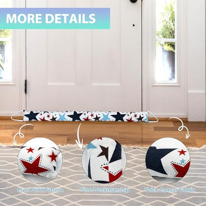 Weighted Door Draft Stopper, 2 Pack 36 Inch Under Door Blocker, Bottom of Door Window Air Noise Light Gap Filler, Saving Energy Cartoon Print Canvas Cotton 2.2Lb - size: 36 inch