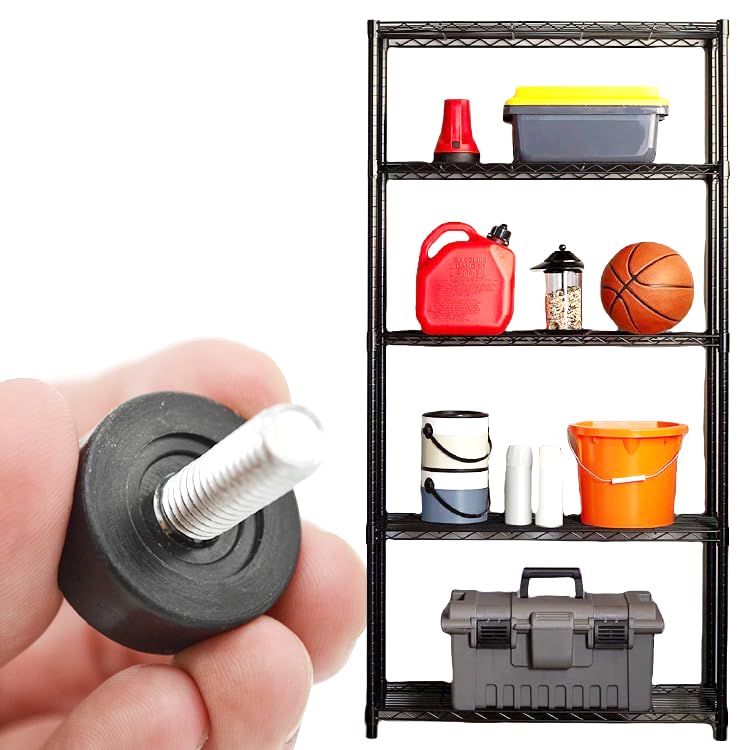 8 Pack 3/8" Wire Shelving Rack Thread Leveling Feet Bolt, Furniture Adjustable Leg for Chair Stool Table Cabinet Cupboard Couch Desk Sofa - style: Leveling Feet 8 Pack