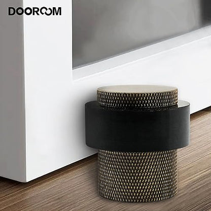 1-1/2 Inch Length, 1-3/5 Height, Cylindrical Floor Mount Door Stopper Holder - Heavy Duty, Brass, Bronze Finish, Keeps Door Open, 1 Pack - color: Bronze