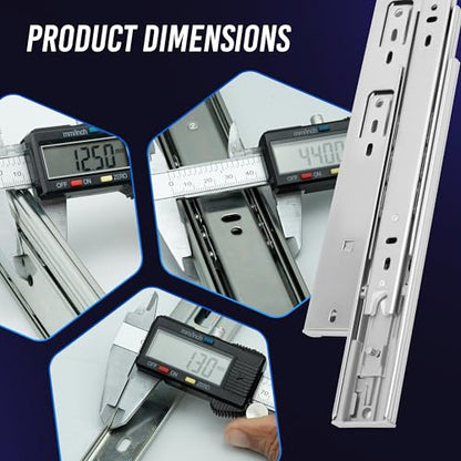 12 Inch Soft Close Drawer Slides 1 Pairs (2pcs) Side Mount Rails- Heavy Duty Full Extension Ball Bearing – Drawer Slide Glides for Cabinet Kitchen, Dresser Runners - Draw Slides Sliders 100LB - color: Silver-Soft Close, size: 12 Inch