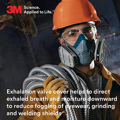 3M Rugged Comfort Half Facepiece Reusable Respirator 6502, NIOSH, Cool Flow Valve Helps Reduce Heat and Moisture, Silicone Faceseal Provides a Firm Seal, Welding, Sanding, Cleaning, Grinding, Medium - style: Medium