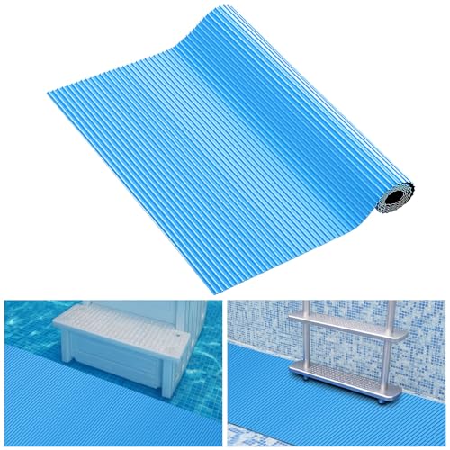 Breling 16" x 36" Swimming Pool Ladder Mat, Protective Pool Ladder Pad Step Mat with Non Slip Texture for Above Ground Swimming Steps Liners and Stairs(Vertical Striped) - size: 16" X 36", style: Vertical Striped