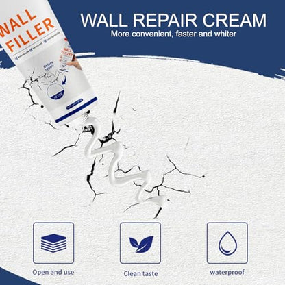 Drywall Patch Repair Kit, Spackle Wall Repair with Tool Drywall Tools -Triangular Scraper, Sandpaper, Pointed-tip Tube for Filling Holes Creak Damage, Wall Hole Filler for Walls Durable Easy, 8.81oz